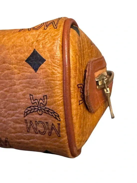 MCM Cognac Visetos Mini Crossbody Satchel with Gold Hardware - Picture 6 of 16